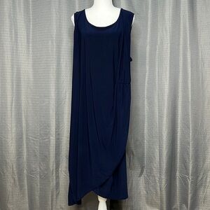 LOVE SQUARED NAVY BLUE SLEEVELESS WRAP DRESS SIZE 2X New
